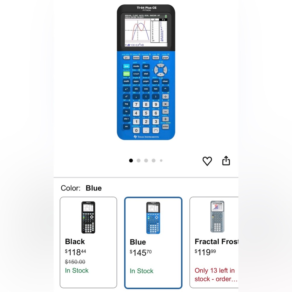 TI-84 Plus CE Color Graphing Calculator - Picture 8 of 9